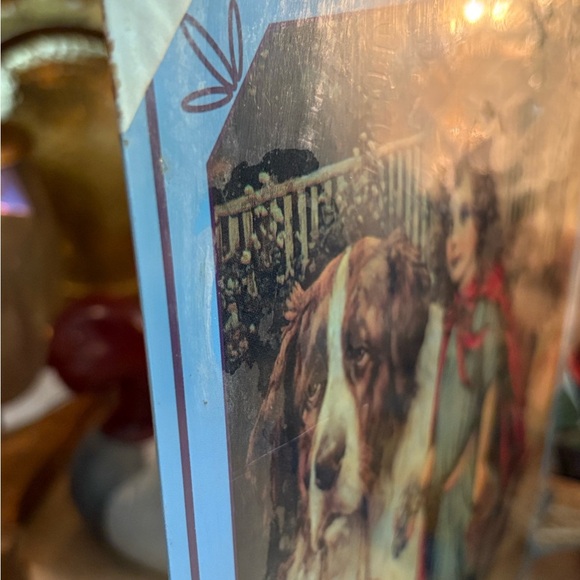 NEW 1914 Grape Nuts Metal Sign: Little Girl w/ St. Bernard Dog Replica 9.5”x 12 - Picture 2 of 7